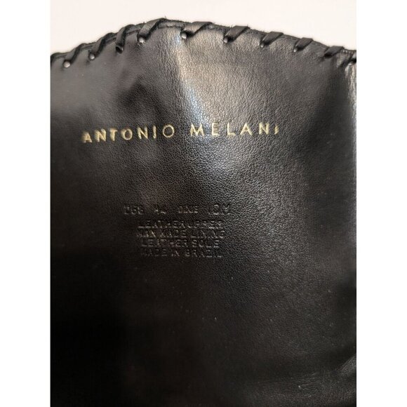 Antonio Melani Y2K Dixie Black Leather Heeled Boots Booties 10 Witchy Gothic - Picture 11 of 11